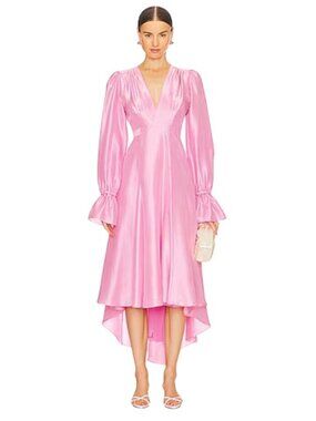 Azeeza Willow Dress Pink Fondant Asymmetric Satin wedding guest NWT - Size S